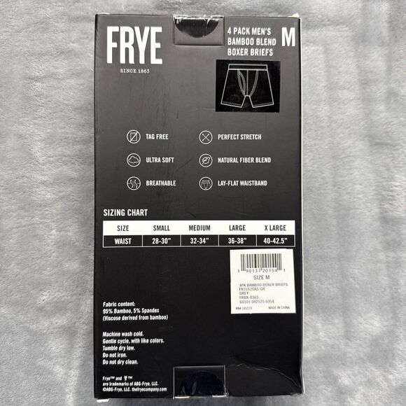 4-Pack FRYE Bamboo Blend Boxer Briefs Premium Comfort Breathability Size M 32-34 - Picture 2 of 6